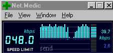 Net.Medic lets you see actual throughput real-time. Click to get it now